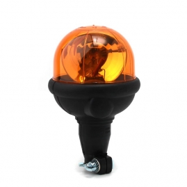 Výstražný rotačný maják, flexibilný úchyt na tyč, R65, 12V, oranžový 304-12V-A